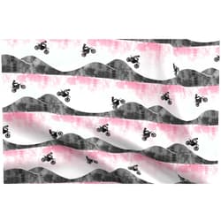 Spoonflower Fabric - Dirt Bike Pink Girl Motorcycle Printed on Petal Signature Cotton Fabric Fat Quarter - Sewing Quilting Apparel Crafts Decor