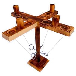 WeiDu77 Ring Hook Toss Game, Ring toss Games Wooden Hook Tossing Game with Shot Ladder for Party Outdoor Handmade Handheld Ring Hook Fast-Paced Family Interactive Gaming Toys