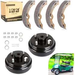 10L0L Golf Cart Brake Drum & Brake Shoes Kit for EZGO TXT 1996-Up Electric Golf Carts, Rear Brake Hub Drum Maintenance & Repair Kit, Replace OEM# 19186G1 70794G01 70795G01 27943G01 27945G01