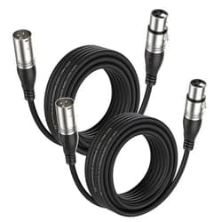 EBXYA XLR Cable 10 Ft 2 Packs - Premium Microphone Cable Patch Speaker Cable 3-Pin XLR Male to Female, Black