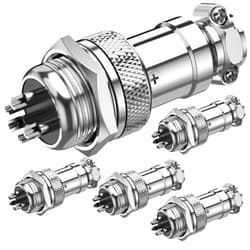DIYhz GX16 5 Pins Panel Metal Mount Circular Metal Aviation Connector Adapter Male Female Plug Socket (5 Pcs)
