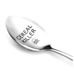 TOPKOUTÁLI topkoutáli Cereal Killer Engraved Spoon- Stainless Steel Espresso Engraving Spoons for Friend Girlfriend Boyfriend Dad Birthday Christmas Gift Dad Birthday