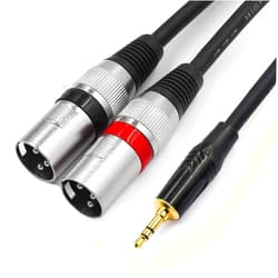 tisino 3.5mm to Dual XLR Stereo Cable 1/8 inch Mini Jack to 2 XLR Male Y Splitter Adapter Cord- 3.3 FT