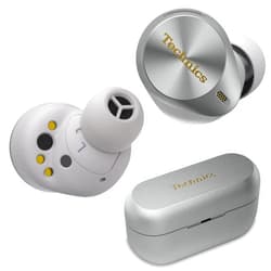 Technics Premium Hi-Fi True Wireless Bluetooth Earbuds with Advanced Noise Cancelling, 3 Device Multipoint Connectivity, Wireless Charging, Hi-Res Audio + Enhanced Calling - EAH-AZ80-S (Silver) Silver multiple