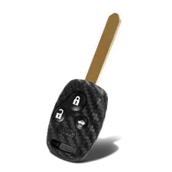 WORCAS Key Fob Case Carbon Fiber Pattern Silicone Cover Compatible with Honda Accord Civic CR-V CR-Z CROSSTOUR FIT Insight Odyssey Pilot Ridgeline 3 4 Button Keyless Entry Remote