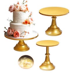 VILAVITA 3-Set Modern Cake Stands Round Cake Stand Cupcake Stands for Baby Shower, Wedding Birthday Party Celebration, Gold