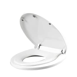 PandaEar Toilet Seat with Build-In Toddler Potty Training Seat, Round Toilet Seat with Splash Guard for Toddler Training, Easy to Install & Slow Close
