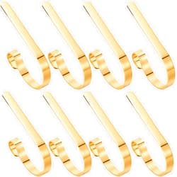 Hotop Christmas Stocking Holders Hooks Fireplace Mantel Hangers Metal Hanging Hanger Clips for Christmas Party Decoration Supplies (8, Gold)