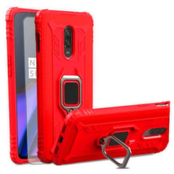Asuwish Phone Case for OnePlus 7 6T with Screen Protector Cover and Slim Ring Holder Stand Hard Hybrid Rugged Cell OnePlus6T A6013 OnePlus7 GM1900 One Plus6T 1+ Plus7 1 Plus 1plus T6 Women Men Red