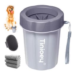 Tinioey Dog Paw Cleaner for Medium Dogs (with 3 Absorbent Towels), Dog Paw Washer, Muddy Paw Cleaner, Pet Foot Cleaner