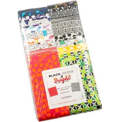 Benartex Contempo Black White & Bright 2.5'' Strip-pies 40pcs, Multi