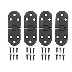 Hyuduo 180 Degree Round Hinge 4Pcs Round Tray Hinge180 Degree Painted Black Zinc Alloy with Screw for Door Hinges
