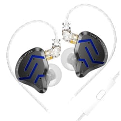 YINYOO KZ ZSN Pro 2 IEM, HiFi KZ in Ears Monitors, KZ Wired Earbuds Headphones with Hybrid 1ba 1dd Drivers, High Fidelity Musicians in-Ear Earphones with Tangle-Free Cable for Gaming (with mic, Blue)