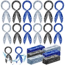 Silkfly 12 Pieces Cooling Neck Wraps Cooling Bandana Ice Cooling Scarf Neck Cooling Wraps for Women Men Running Hiking Camping Outdoor Activities (Popular Style)