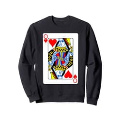 Playing Card Costume Queen Of Hearts Playing Card Group Costume Poker Player Sweatshirt