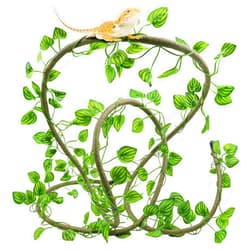 QUOZUO Reptile Tank Accessories, Reptile Plants Vines and Flexible Reptile Artificial Leaves with Suction Cups, Crested Gecko Tank Accessories Long Vines Reptile Hide for Climbing, Chameleon, Lizards