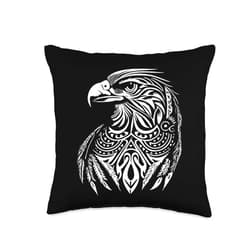 Best Tribal Tattoo Designs I Trends I Born for Art Eagle, Feathers, King of air, Spirit Animal, Bird, Freedom Throw Pillow, 16x16, Multicolor