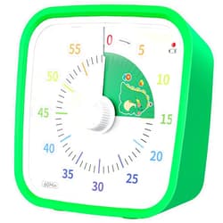 Ainowes 60 Minute Visual Timer with Protective Case, Dinosaur Disk Timer for Kids and Adults, Silent Countdown Time Management Tool for Study Work Excercise or Beauty(Green Dinosaur)
