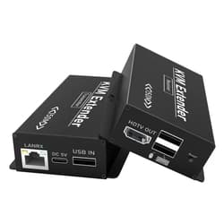 BAISHUN 492FT HDMI KVM USB Extender Over Cat5e/6/7 - HDMI to RJ45 Ethernet Extender Balun 1080P@60hz HDMI Transmitter Receiver Support Keyboard Mouse USB Control No Latency POC Function Single Power Supply