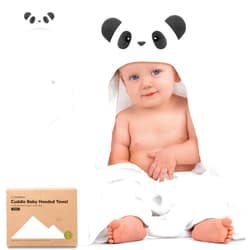 KeaBabies Hooded Baby Towel for Newborn - Viscose Derived from Bamboo Large Baby Bath Towels with Hood for Boys, Girls, Toddler, Extra Absorbent & Soft Newborn Bath Essentials (Panda)