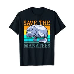 Herbivorous Marine Mammals Animals Rescue Save The Manatees Sea Cow Trichechidae Manatees Rescuer T-Shirt