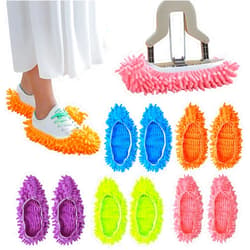 hanmir Unisex-Kids 10PCS Mop Slipper Shoes Cover, Soft Washable Microfiber Shoes Cover, Reusable Foot Socks for Floor Polishing, Sweeping Mop Tool for Bathroom, Office, Kitchen, House Cleaning