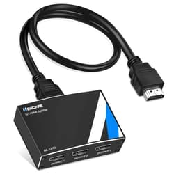 NEWCARE 4K HDMI Splitter 1 in 3 Out 【with 4 FT HDMI Cable】,Aluminum Alloy 1×3 HDMI Splitter Support 4Kx2K, 1080P, 3D, HDR, DTS/Doby-TrueHD for Xbox PS5/4 Roku,NOT Support Extend Mode-Adapter Include