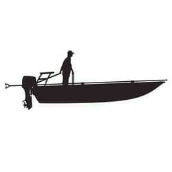 Skiff Life Tiller Skiff Decal Sticker by Skiff Life Black No Skiff Life Text