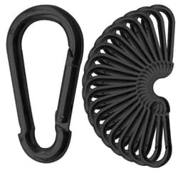 REDOVANT 30Pack Carabiner Clips Heavy Duty, 4” Large Spring Snap Hooks Bulk, Galvanized Black 3/8” Carabiners for Camping, Solid Spring Clips for Home Gym Hanging Hammocks Swing Hiking-1100lbs Holding Capacity