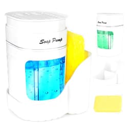 Bestseek Kitchen Dish Soap Dispenser with Sponge Holder, 3-in-1 Countertop Dishwashing Soap Pump Dispenser Set for Kitchen Sink, Useful Kitchen Gadgets - White