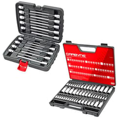 CARBYNE 50 Piece Master Torx, SAE & Metric Hex Bit Socket Set AND 18 Piece Extra Long Hex Bit Socket Set (SAE & Metric). 68 Standard & Extra Long Hex Bit Sockets.