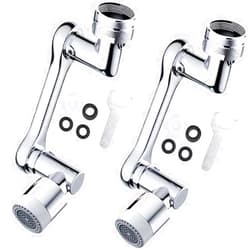ZCLNYVGJ 1080° Rotating Faucet Extender, 2 Pcs Large Angle Rotating Splash Filter Faucet Aerator with 2 Water Outlet Modes, Universal 1080° Swivel Extension Faucet Aerator, Faucet Extender for Bathroom Sink