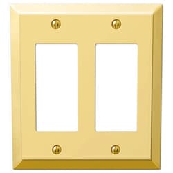 Amerelle Century Double Rocker Steel Wallplate in Polished Brass