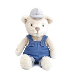 MON AMI Eddie The Bear Stuffed Animal – 11’’, Dressed in Overalls, Teddy Bear Plush for Baby Shower, Cute Plushies for Kids of All Ages
