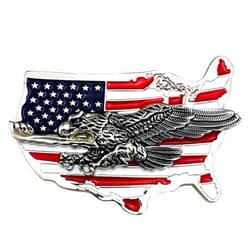 LAXPICOL Fashion Cool Heavy American Flag Belt Buckle Eagle Map