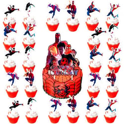 Yizeda 25Pcs Spider Birthday Decorations Spider Party Cake Cupcake Toppers for Black Spider Party Supplies
