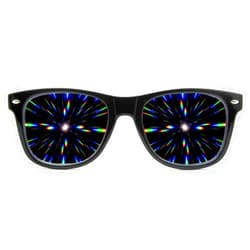 GloFX Ultimate Diffraction Glasses - Black - 3D Prism Effect EDM Rainbow,Black,