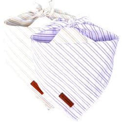 MR.CHUBBYFACE MR. CHUBBYFACE Macaron Striped Dog Bandanas Reversible Triangle Bibs Scarf Accessories for Dogs Cats Pets Brown and Purple S
