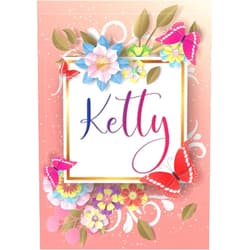 Angelica Aurora IT Publishing Ketty: Taccuino A5 | Nome personalizzato Ketty | Regalo di compleanno per moglie, mamma, sorella, figlia | Design: farfalla | 120 pagine a righe, piccolo formato A5 (14.8 x 21 cm) (Italian Edition)
