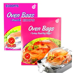 ECOOPTS 10×Turkey Oven Bags Large Size +15×Cooking Roasting Bags for Turkey Meat Ham Seafood Vegetable