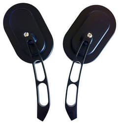 MotorToGo 1Pair Black Magnum Oval Head Teardrop Stem Motorcycle Mirrors Compatible for Victory Cross Country 8 Ball