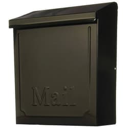 Solar Group Gibraltar Vertical Galvanized Steel Wall-Mounted Black Lockable Mailbox 10-1/2 in. H x 4 in. W x 9 in. L