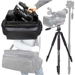 Ultimaxx Professional Well-Padded Extra-Large Water-Resistant Gadget Bag with 80” Tripod Compatible with Sony FDR-AX1, HDR-FX1000, HVR-Z1U, HVR-Z5U, HVR-Z7U, HVR-V1U, HVR-S270U, and More.