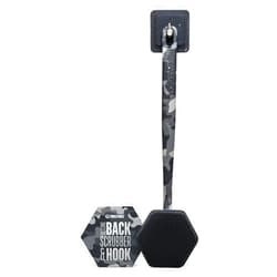 Tooletries Special Edition Camo Silicone Back Scrubber with Hook - Exfoliating Shower Brush, Back Washer for Men, Durable Back Brush with Long Handle - Long Lasting Bath & Shower Accessories