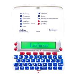 LEXiBOOK - The Collins English Dictionary, 13th Edition - Electronic Dictionary, Definitions, Thesaurus, Conjugation, Phonetic Spellchecker, Crossword Solver, with Battery, Blue/White, D850EN