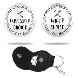Remifala Funny Destiny Flip Stainless Steel Double Sided Coin Gift, for Men Women Valentines Day Birthday Gifts for Husband Wife to Be Food Decision Coin Wedding Gifts