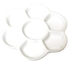 TYMXGHF 7-Well Flower Mixing White Ceramic Artist Paint Palette Tray for Watercolor Gouache Acrylic Oil Painting (5