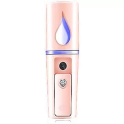 RSAOENF Nano Facial Mister Portable Mist Sprayer with Mirror Mini Cool Mist Spray for Skin Care & Facial Body Moisturized & Eyelash Extensions, USB Rechargeable (Pink)