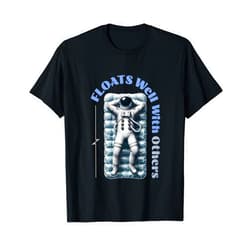 BizzyflyUSA Floats Well With Others Funny Astronaut Pool Float Lazy Day T-Shirt