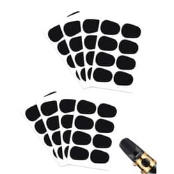 Uadbau 64Pcs 0.8mm Thick Saxophone and Clarinet Mouthpiece Cushion - Alto/Tenor Sax Mouthpiece Patches Pads Cushions - Oval Rubber Strong Adhesive for Beginners Musicians - Black